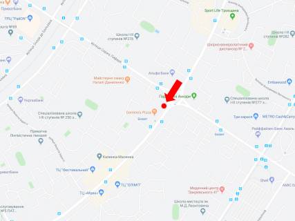 Prismatron, Prism  in Kyiv, 3x6  Maakovs'kogo av. 61/9 - st. Lifara, na krugovij rozv'azci, v bik av. Vatutina - 445997 scheme