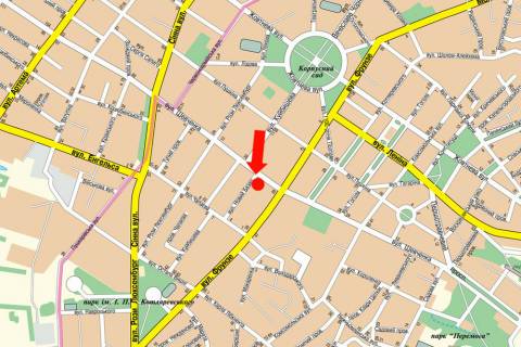 Citylight A in Poltava, 1.8x1.2  Sevcenka st. / Novij Bazar st., 1, Central'nij rinok, bila magazinu "Vzuttevij Bum" scheme