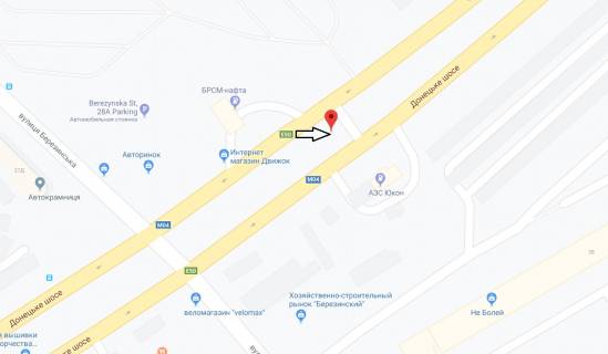 Backlight A in Dnipro (Dnipropetrovsk), 8х4  Donec'ke sose - st. Berezins'ka, navproti TRC "Karavan", na rozdilovij smuzi,  ruh v storonu viizdu z mista scheme