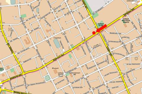 Citylight  in Zhytomyr, 1.8x1.2  Kiivs'ka st., 75, bila Centru perekaziv, lombardu "Blago" scheme