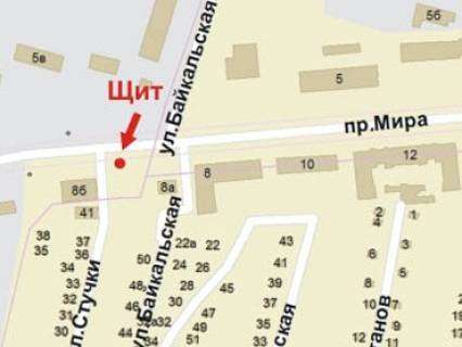 Billboard A in Krivy Rig, 3x6  zupinka "Sahtoprohodka", u bik Gor'kogo pl. scheme