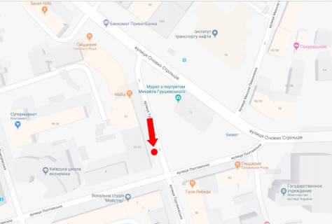 Citylight  in Kyiv, 1.8x1.2  Turgenivs'ka st., 83-85 - st. Poltavs'ka, v centr scheme