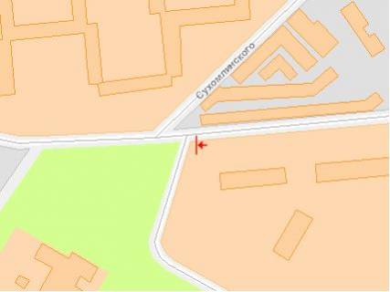 Billboard  in Ivano-Frankivsk, 3x6  Dovzenka st., 11 - Suhomlins'kogo st., v storonu Mazepi st. scheme