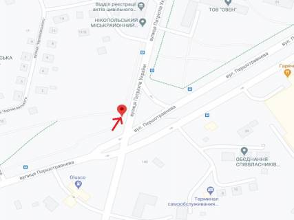 Billboard B in Nikopol, 6х3  na perehresti st. Persotravnevoi ta st. Patriotiv Ukraini scheme