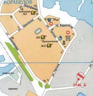 Billboard B in Kherson Kahovs'ka pl. - 49-i Gvardijskoi Divizii st. scheme