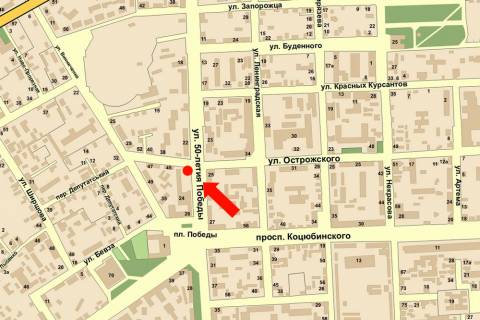 Billboard B in Vinnytsia, 3x6  Zamostans'ka st. (kol. 50-ricca Peremogi st.) / Ostroz'kogo st., bila RACSu scheme