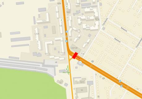 Billboard A in Odessa, 3x6  Rihtera st. (kolis. Sorsa st.), 126/128, z centru, pravij scheme