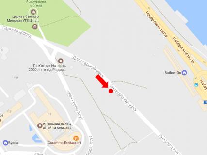 Citylight A in Kyiv, 1.8x1.2  Dniprovs'kij uzviz No1, v bik Nabereznogo sose scheme