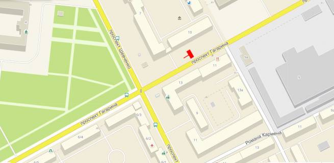 Billboard  in Odessa, 3x6  Gagarina av., 10, z centru scheme
