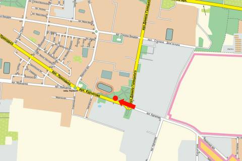 Billboard A in Rivne, 3x6  Kurcatova st. / Galic'kogo st., miz stadionom "Mototrek" i supermarketami "Fozzy", "Comfy" scheme