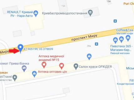 Citylight B in Krivy Rig, 1.8x1.2  Miru av., 28, u bik Central'no-Mis'kogo rinku scheme