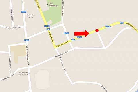 Billboard  in Lubny, 3x6  Sevcenka st. / Franka st. scheme