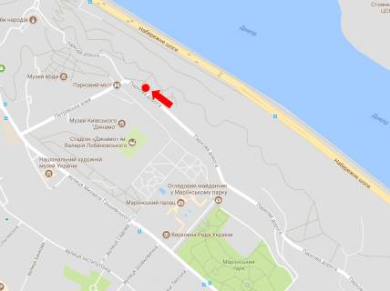 Citylight A in Kyiv, 1.8x1.2  Parkova doroga st., 50 m. do Parkovogo mostu, v bik Grusevs'kogo st., Evropejs'koi pl. scheme