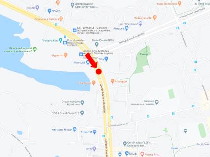 Video Billboard A in Kyiv, 2.3x3.14  Dniprovs'ka naberezna st., 49 - st. Ahmatovoi, rozdil'nik, bila TRC "River Mall", svitlofor, v bik av. Bazana, (rolik 10 sek, 1 vihid/1,5 hvilini) - 449293 scheme