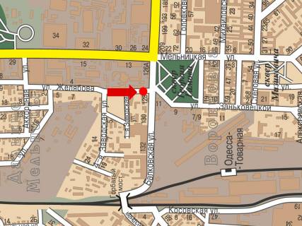 Billboard A in Odessa, 3x6  Balkivs'ka st. / Zelabova st., rozdil'nik, z boku Zelabova st., prava scheme