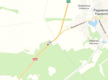 Billboard B in Brody, 3x6  Viizd z mista, v storonu m. Rivne, trasa L'viv - Kiiv (E-40) scheme