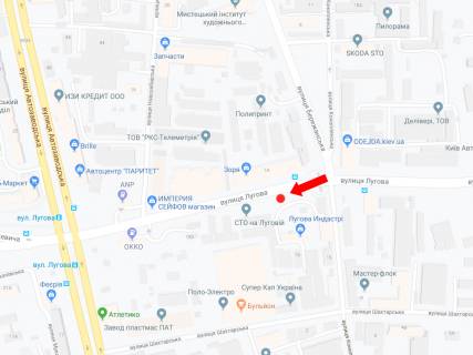 Billboard  in Kyiv, 3x6  Lugova st. - st. Berezans'ka, na svitlofori, v storonu st. Avtozavods'ka, st. Visgorods'ka scheme