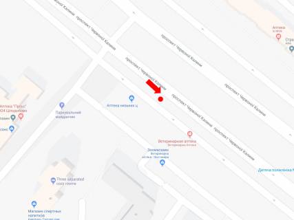 Citylight A in Lviv, 1.8x1.2  Cervonoi Kalini av., 36, zup. rinok "Suvar", z centru scheme