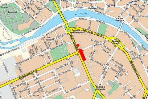 Billboard A in Uzhgorod, 3x4  Svobodi av., bila magazinu "Kozak" scheme