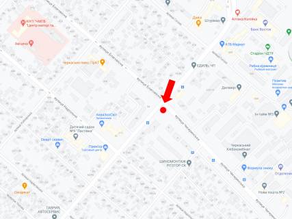 Billboard  in Cherkasy, 3x6  Dobrovol's'kogo st. / Cigirins'ka st., v bik supermarketu "Prem''er" scheme