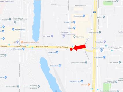 Billboard B in Kyiv, 3x6  Polarna st. 16 - navproti zaizdu v supermarketi "Epicentr", "Sil'po", v storonu pl. Sevcenko scheme