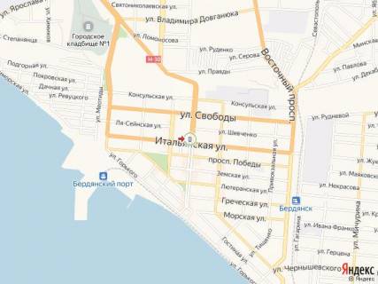 Citylight A in Berdyansk Azovskij av. - Ital'anskaa st. scheme