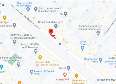 Citylight A in Dnipro (Dnipropetrovsk), 1.2х1.8  prosp. Dmitra Avornic'kogo - st. Sergia Efremova scheme