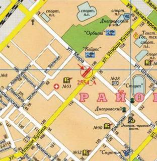 Billboard A in Kherson Miru st. - Kulika st. scheme