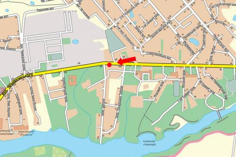 Billboard B in Zhytomyr, 3x6  Cudnivs'ka st. (kol. Cernahivs'kogo st.) , 103A, bila AZS "Ul'tra", z centru scheme