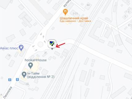 Billboard B in Kremenchuk Leonova st. - Armarkova st. scheme