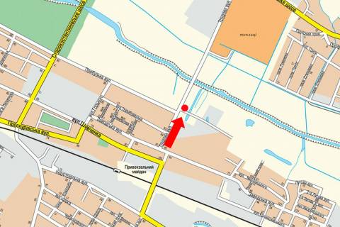 Billboard A in Khmelnitsky, 3x6  Trudova st. / Pribuz'ka st. scheme