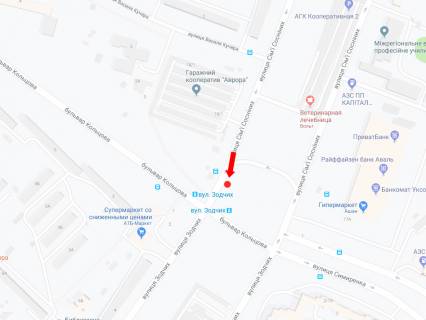 Billboard A in Kyiv, 3x6  Sim'i Sosninih st. - bst. Kol'cova, bila supermarketu "Asan", na svitlofori scheme