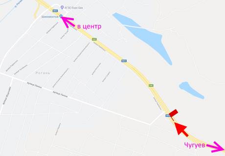 Billboard A in Rogan, 3x6  Траса Харків - Ростов-на-Дону (М03), с. Рогань, АЗС "SUN OIL", в'їзд в місто scheme