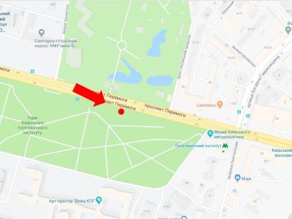 Scrolller, Scroll A in Kyiv, 2.3x3.14  Peremogi av., navproti 32, Zooparku, v storonu st. m. <<Politehnicnij institut>>, centru - 470030 scheme