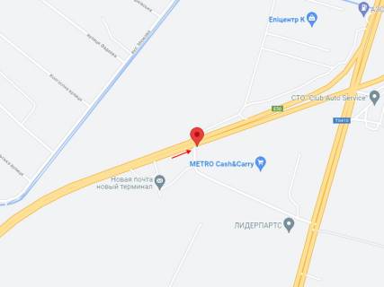 Billboard A in Pidgorodne, 6х3  Avtodoroga E50, povorot na Metro (miz Epicentrom ta  Metro) scheme