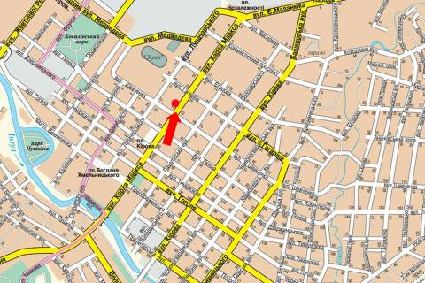 Citylight  in Kropyvnytskyi (Kirovograd), 1.8x1.2  V. Perspektivna st. (kol. Marksa st.) / Sevcenku st., bila supermarketu "Fokstrot" scheme