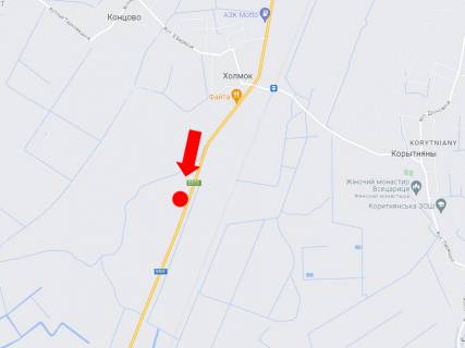 Billboard A in Zakarpattya trasi, 3x6  Trasa Kiiv - Cop, Naselenij punkt Holmok, v storonu Copa scheme