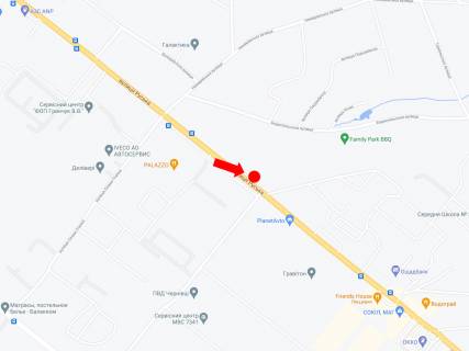 Billboard B in Chernivtsi, 3x6  Rus'ka st., 249, bila nicnogo klubu "Dolce",  v bik TRC "Ekvator", supermarketiv "Comfy", "Velmart" scheme