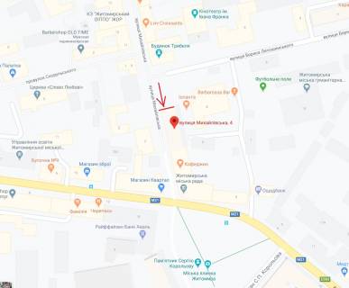 Video Billboard A in Zhytomyr, 2.88x4.8  Mihajlivs'ka st., 4, v storonu st. Velikoi Berdicivs'koi (Prajs za misac', rolik 10 sek 1vih / 15 hv z 7 do 23, rozrahunki dla insih parametriv rozmisenna utocnujte u menedzera) - 250288 scheme