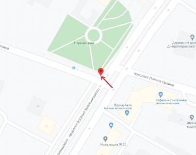 Prismatron, Prism A in Dnipro (Dnipropetrovsk), 6х3  prosp. Bogdana Hmel'nic'kogo - prosp. Pilipa Orlika - 291181 scheme
