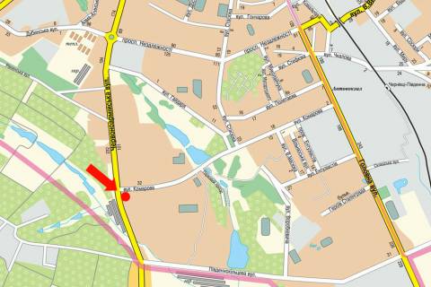 Billboard A in Chernivtsi, 3x6  Geroiv Majdanu st. (kol. Cervonoarmijs'ka st.), 115 / Komarova st., z centru scheme