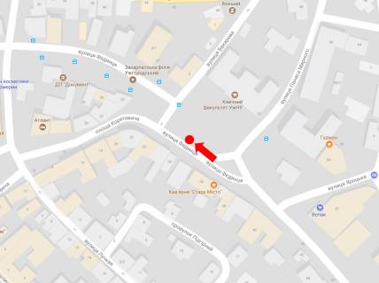 Citylight A in Uzhgorod, 1.8x1.2  Fedinca st., v bik Koratovica pl., zupinka scheme