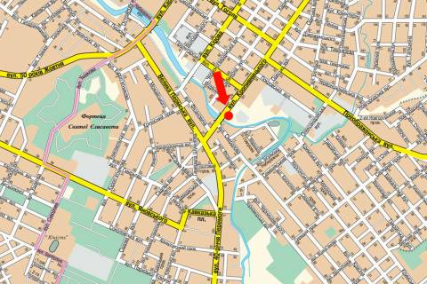 Billboard B in Kropyvnytskyi (Kirovograd), 3x6  Kropivnic'kogo st., bila AZS, Avtorinku, TC "Taron" (flazok) scheme