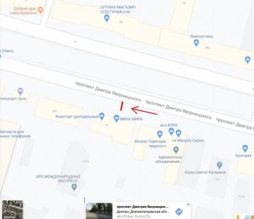 Citylight  in Dnipro (Dnipropetrovsk) Avornic'kogo av.  (kolis. Marksa av.), 109 scheme