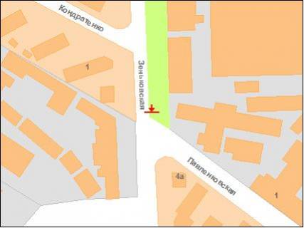 Billboard B in Poltava, 3х6  Zin'kivs'ka st., 6 (Turbomeh.z-d) scheme