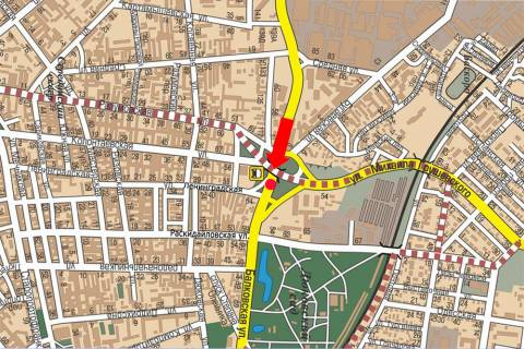 Billboard A in Odessa, 3x6  Balkivs'ka st. 54 / Grusevs'kogo st., rozdil'nik, vid mostu, AZS "Katral" v centr, prava scheme