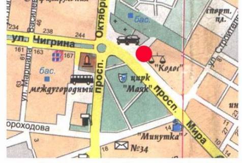 Billboard A in Mykolaiv Mira av., bila rinku "Kolos", supermarketiv "Velmart", "El'dorado" scheme