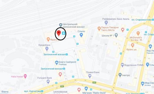 Cityscroll B in Dnipro (Dnipropetrovsk), X  pl. Vokzal'na, 11 (3) scheme