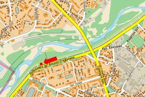 Billboard A in Ivano-Frankivsk, 3x6  Naberezna im. Stefanika st., 28 scheme