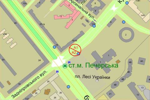Cityscroll A in Kyiv Almazova st. (kolis. Kutuzova), 16/19, rozdil'nik, st.m. "Pecers'ka" scheme